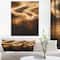 Designart - Brown Curved Waves Texture - Large abstract art